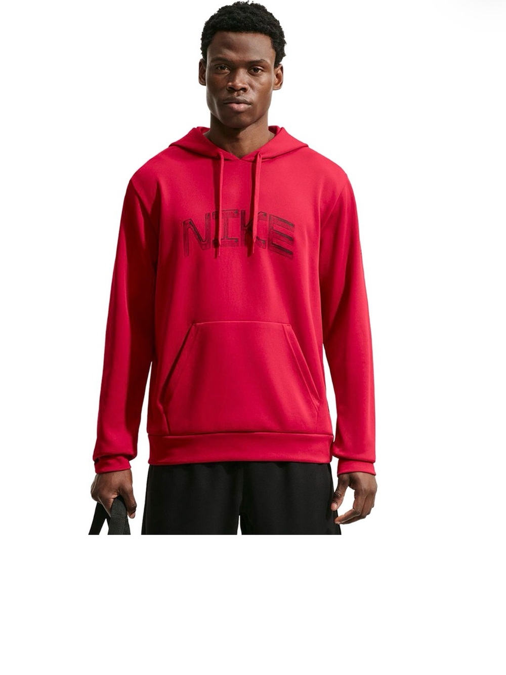 Nike Men's Bright Red Logo Hoodie